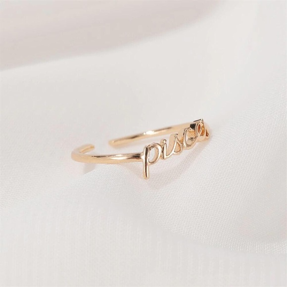 Zodiac Sign Minimalist Boho Text Astrology Ring - Picture 13 of 16